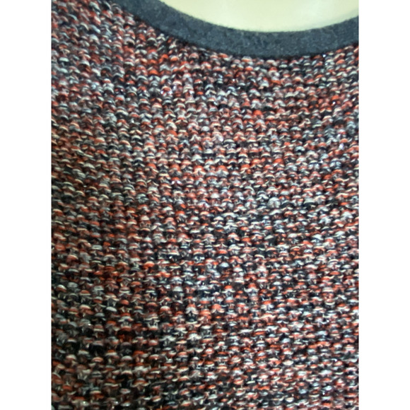 Maje Mini Sweater Dress Sheath Tweed Red Round Neck Zip Shoulder Long Sl… - Picture 5 of 9